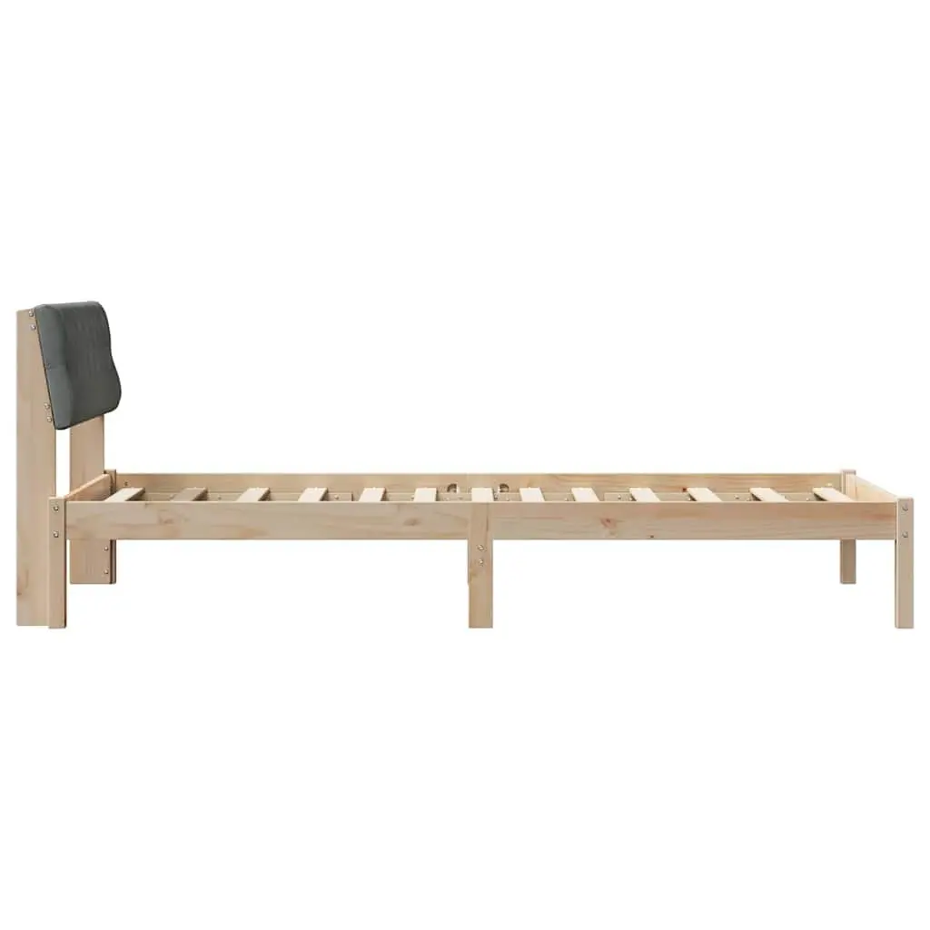 Solid Pine Wood Platform Bed Frame 90x190cm Dark Grey