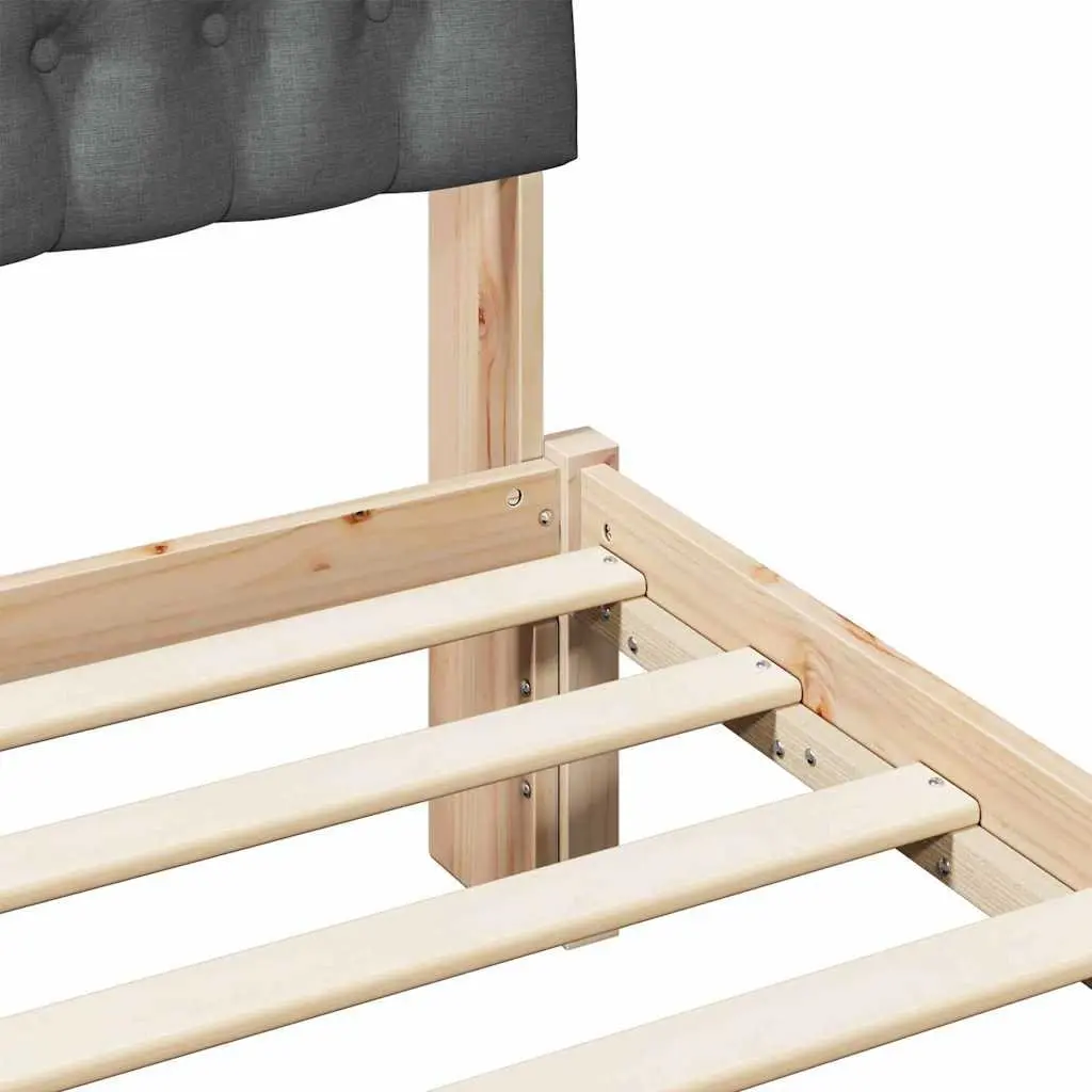 Brown Upholstered Headboard Bed Frame 135 x 190 cm