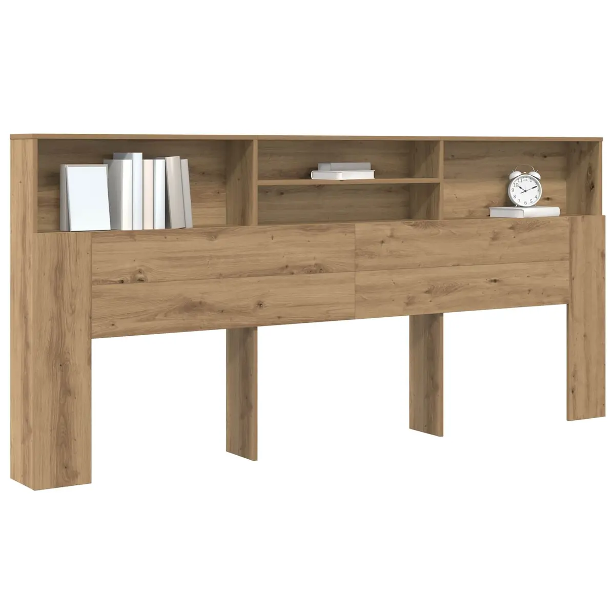 Wall-Mounted Headboard Cabinet with Shelves