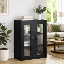 Stylish Wall-mounted Storage Cabinet in Black Oak