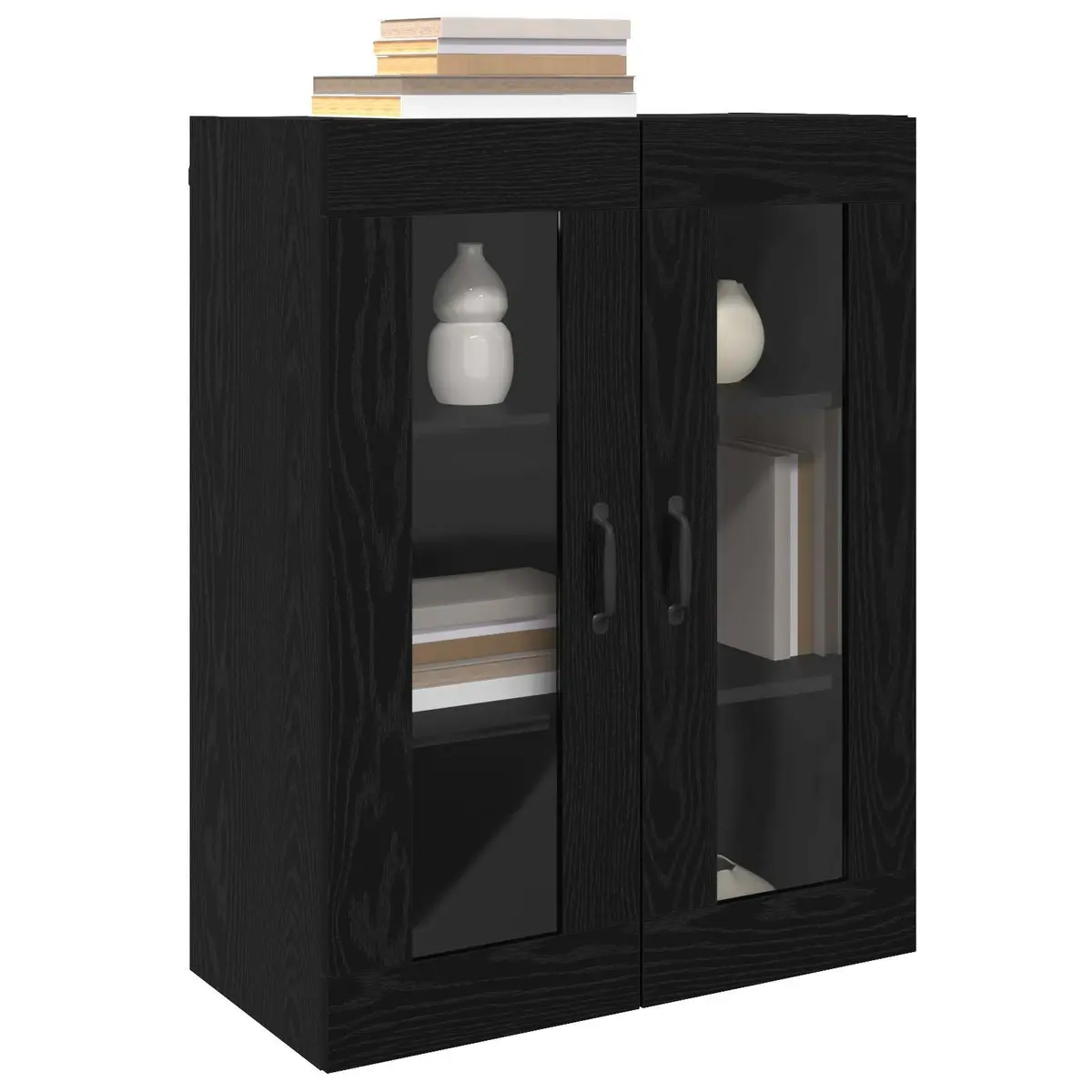 Wall-mounted Storage Cabinet in Black Oak