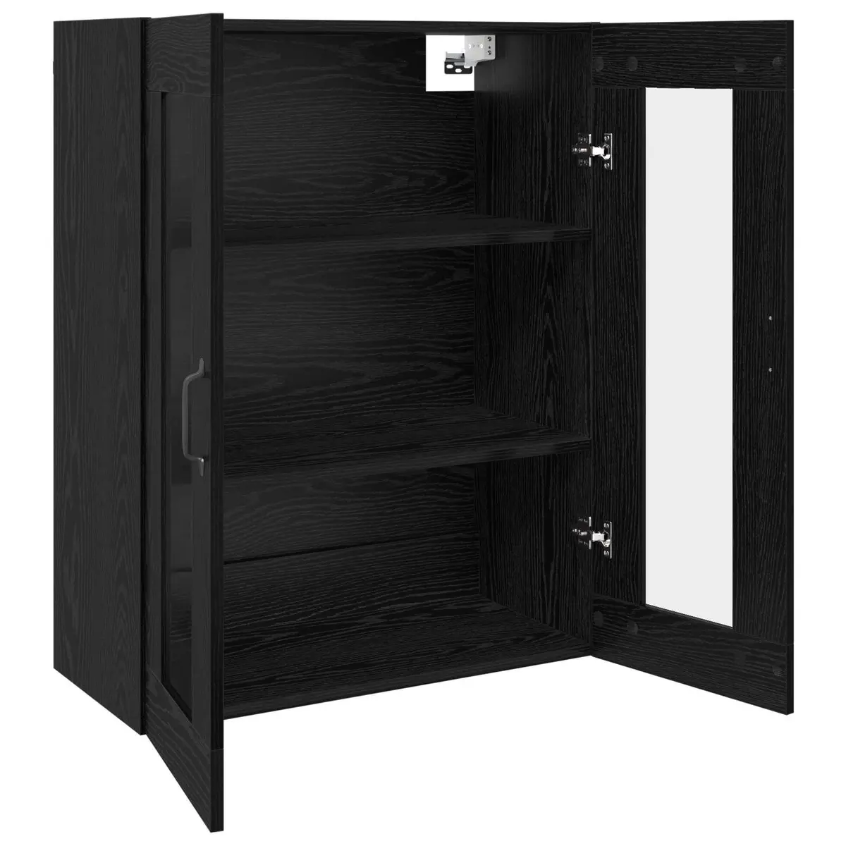 Wall-mounted Storage Cabinet in Black Oak