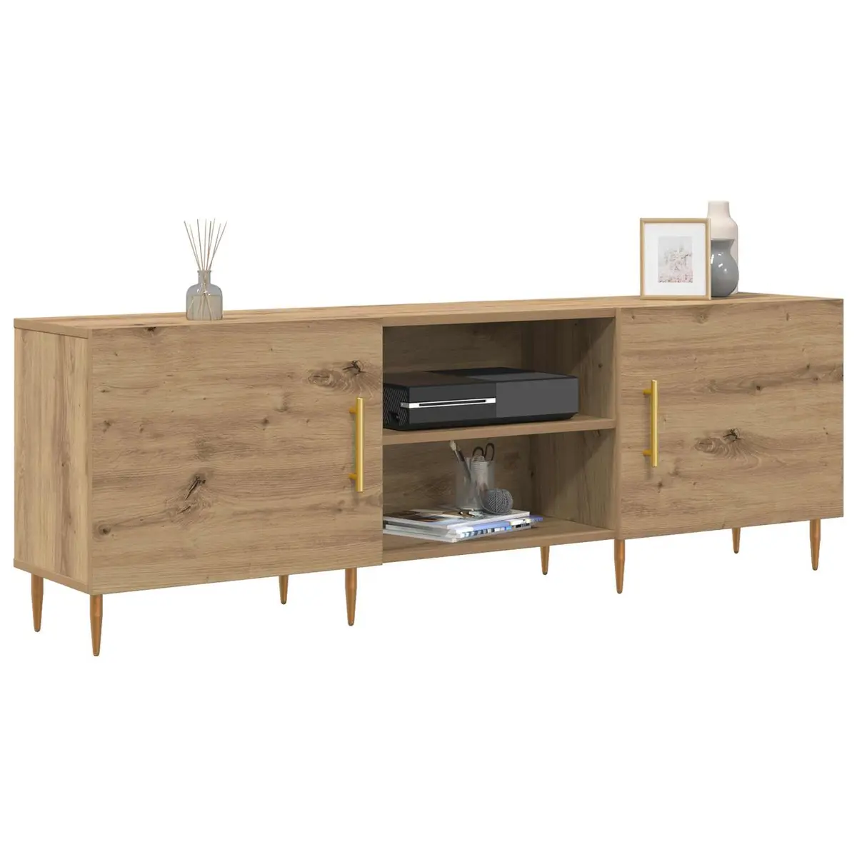 150cm Modern Brown TV Cabinet with Ample Storage