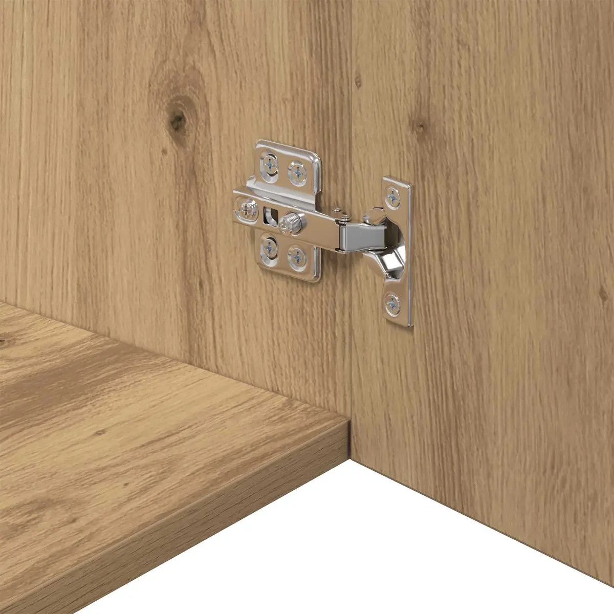 Rustic Brown Engineered Wood Wall Cabinet for Storage