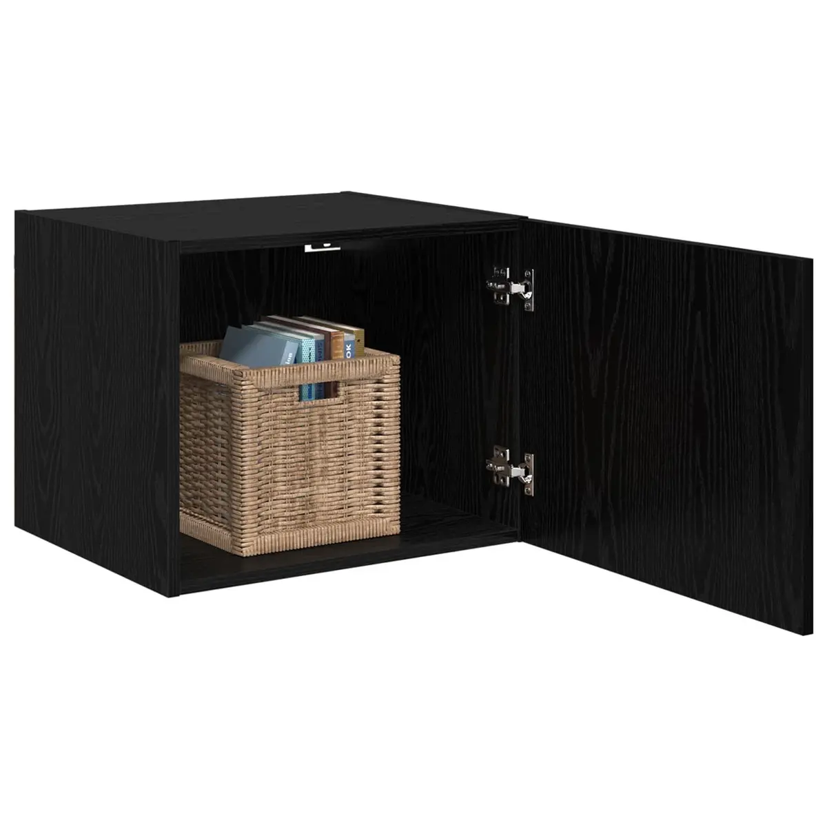 Rustic Black Oak Wall Cabinet for Durable Storage