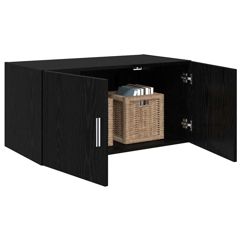 Black Oak Wall Cabinet for Organized Storage