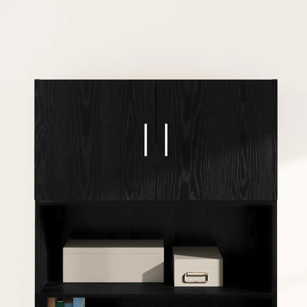 Black Oak Wall Cabinet for Organized Storage