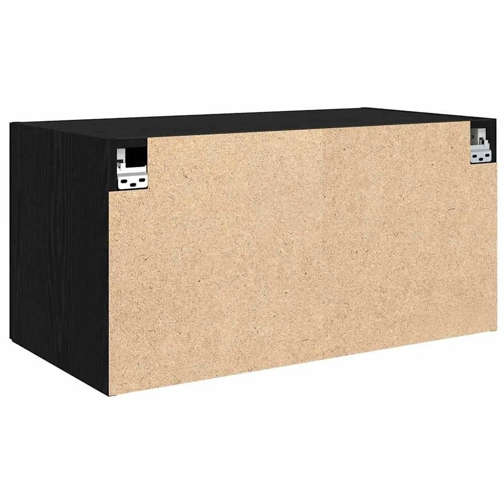 Black Oak Wall Cabinet for Organized Storage