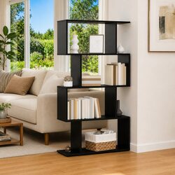 Durable Black Oak Book Cabinet with Spacious Shelves