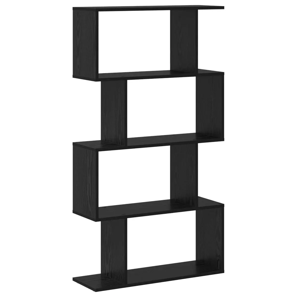 Black Oak Book Cabinet with Spacious Shelves
