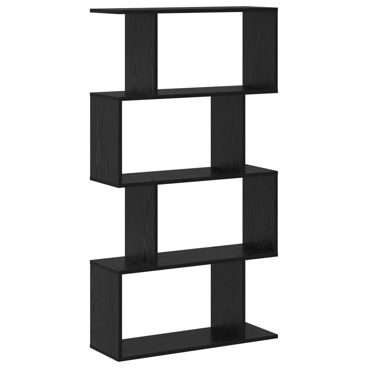 Black Oak Book Cabinet with Spacious Shelves