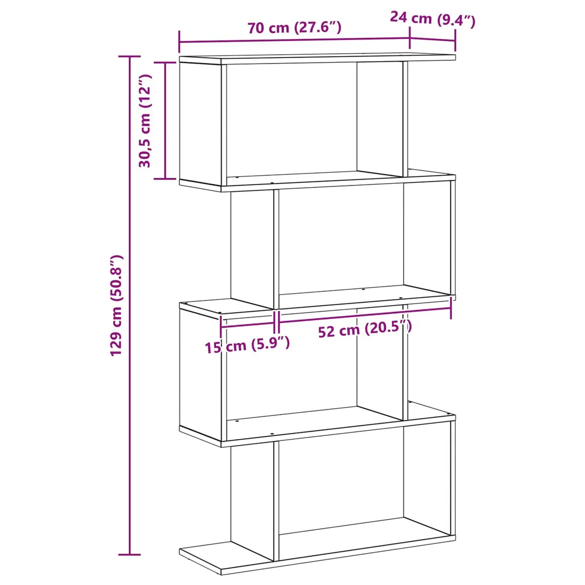 Black Oak Book Cabinet with Spacious Shelves