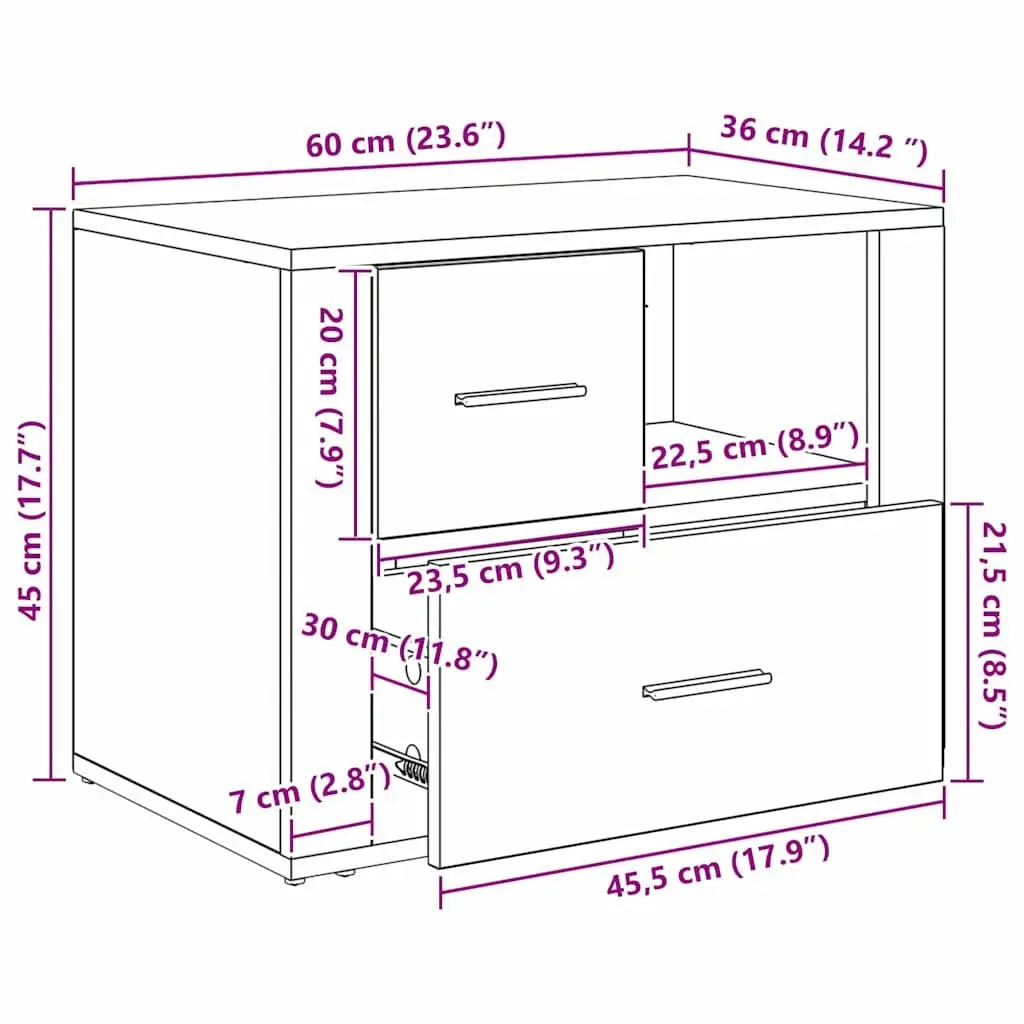 Black Oak Bedside Cabinet for Durable Storage