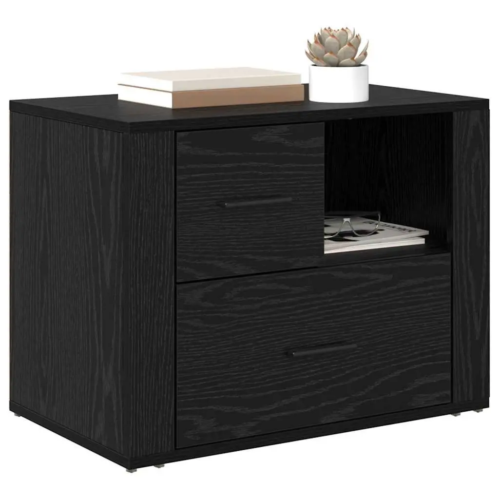 Black Oak Bedside Cabinet for Durable Storage