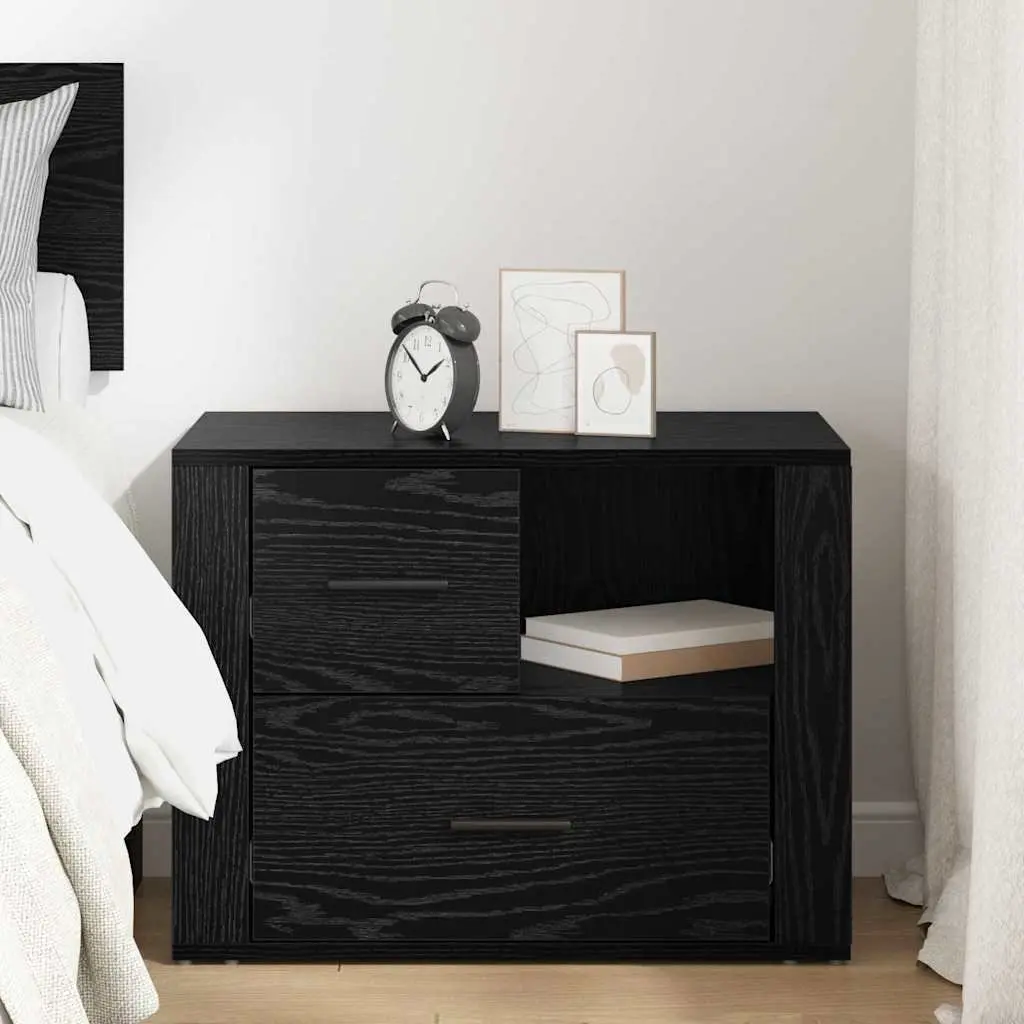 Black Oak Bedside Cabinet for Durable Storage