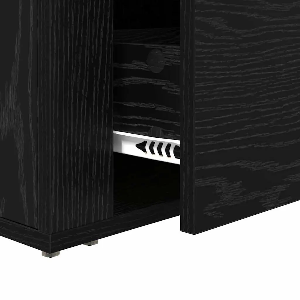 Black Oak Bedside Cabinet for Durable Storage