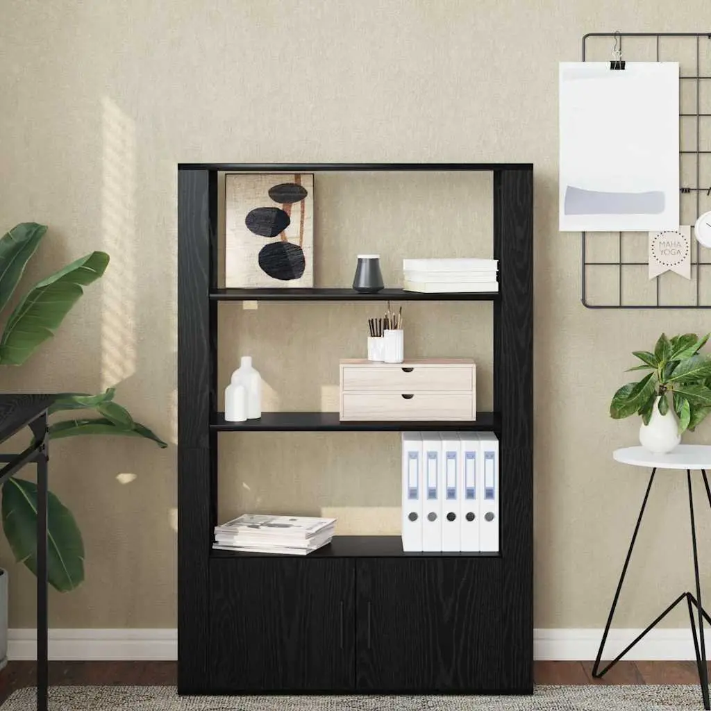 Black Sideboard Buffet with Adjustable Shelves