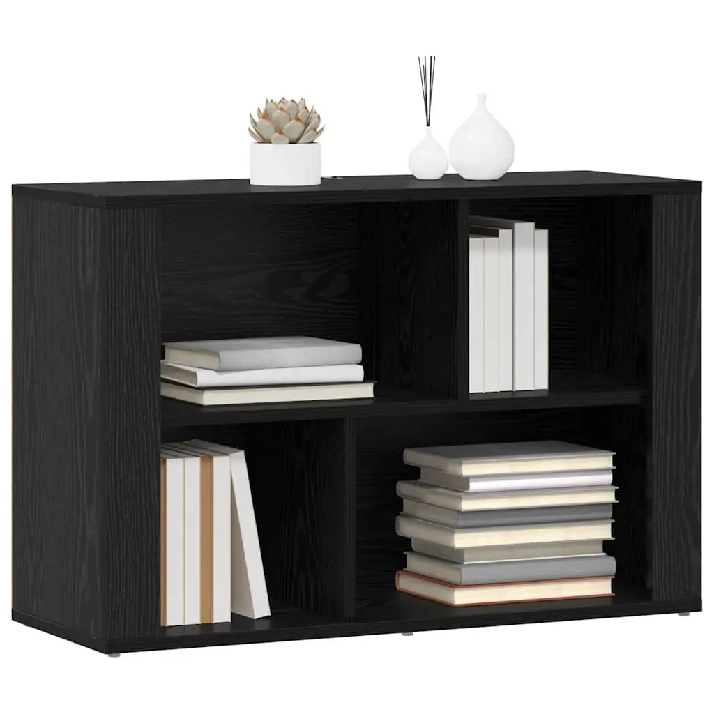 Sideboard Black Oak 80 x 30 x 53 cm Engineered Wood Storage Cabinet Living Room