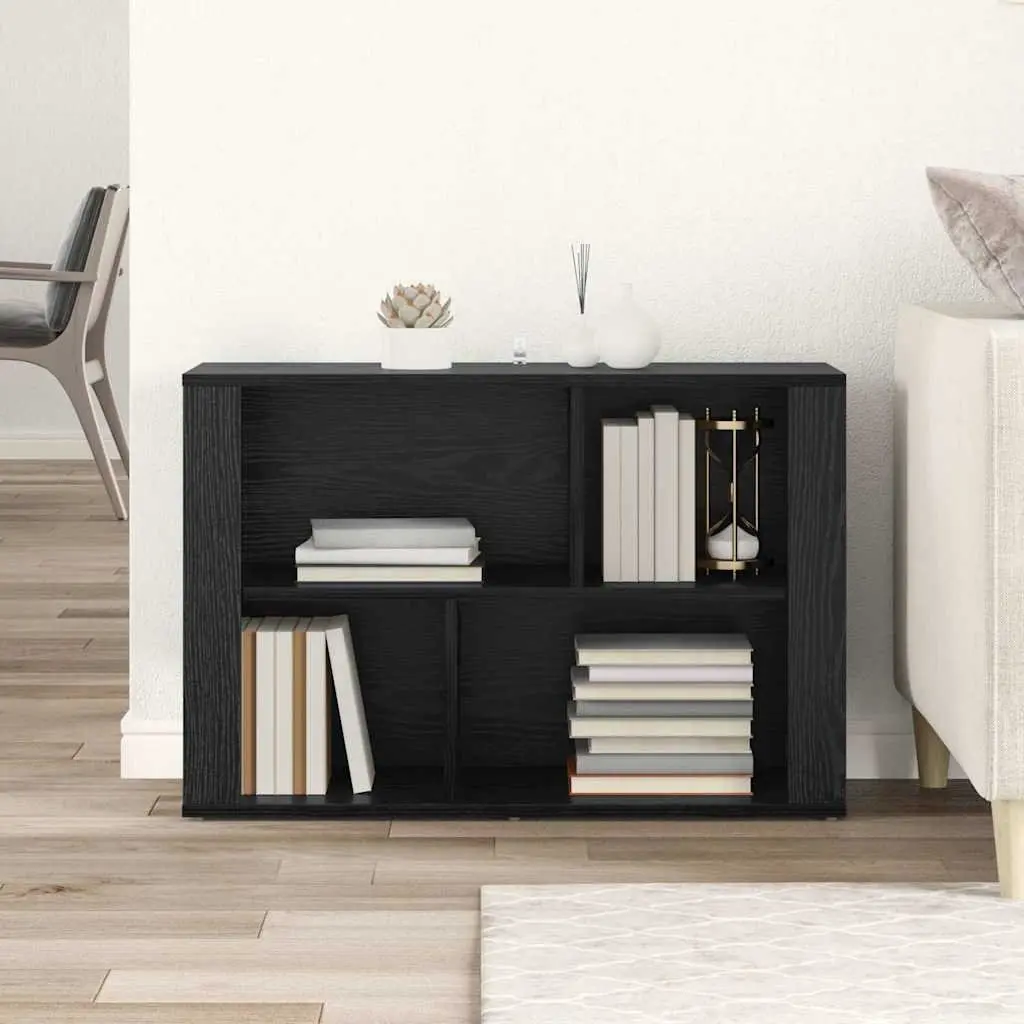 Sideboard Black Oak 80 x 30 x 53 cm Engineered Wood Storage Cabinet Living Room