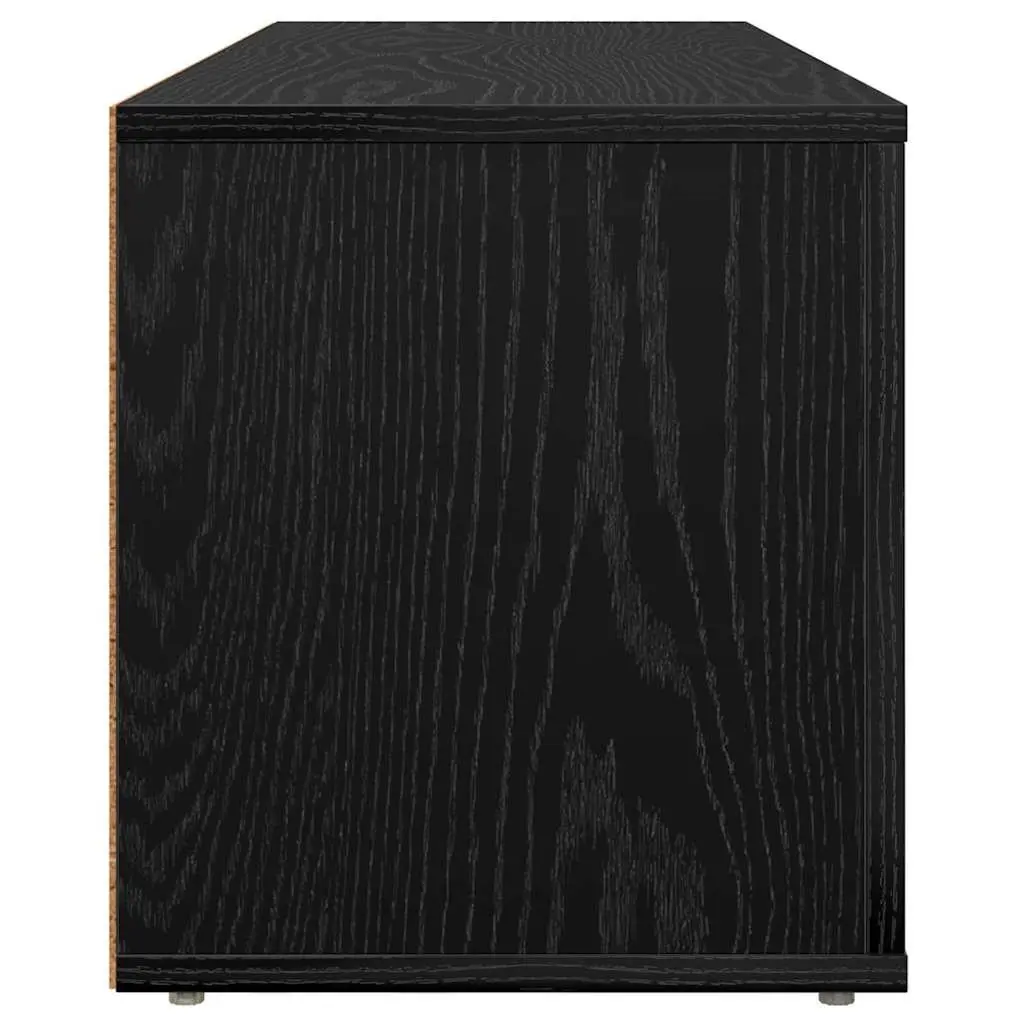 Black Engineered Wood TV Cabinet with Rustic Charm