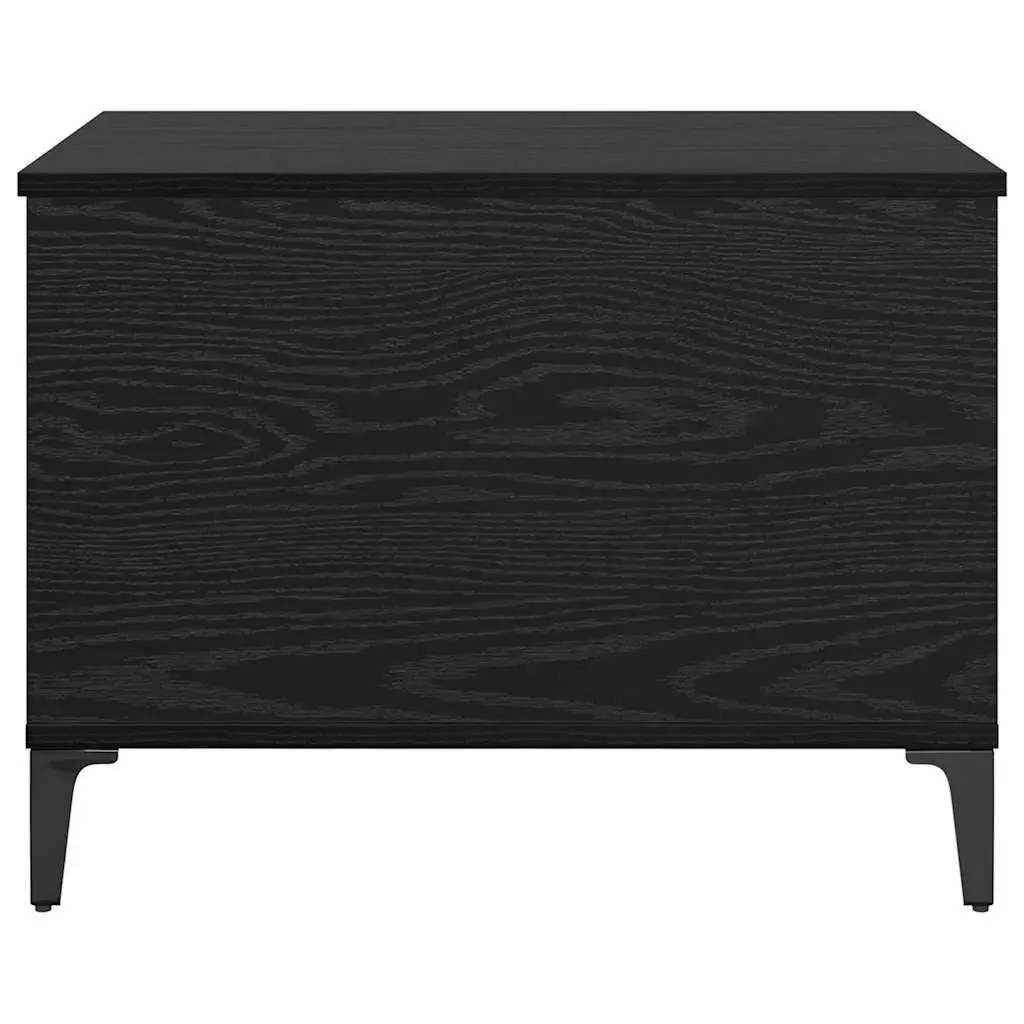 Black Oak Coffee Table with Sturdy Metal Legs