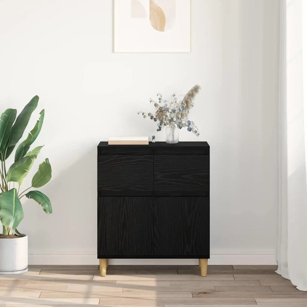 Sideboard Cabinet with Drawer in Black Oak