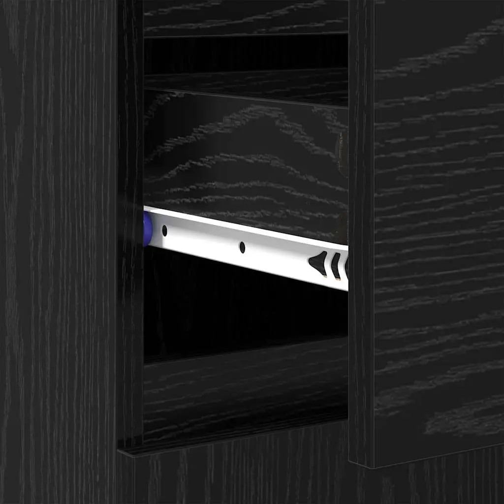 Sideboard Cabinet with Drawer in Black Oak