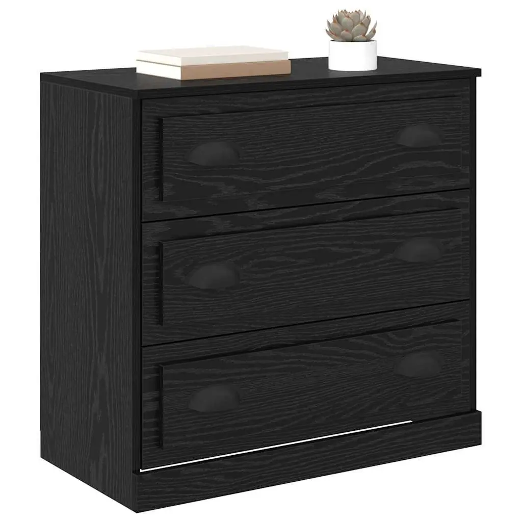Black Oak 70cm Engineered Wood Sideboard Storage Cabinet