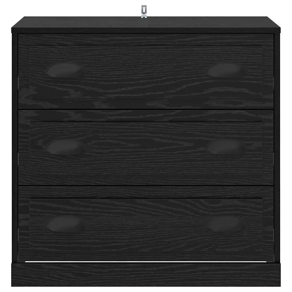 Black Oak 70cm Engineered Wood Sideboard Storage Cabinet