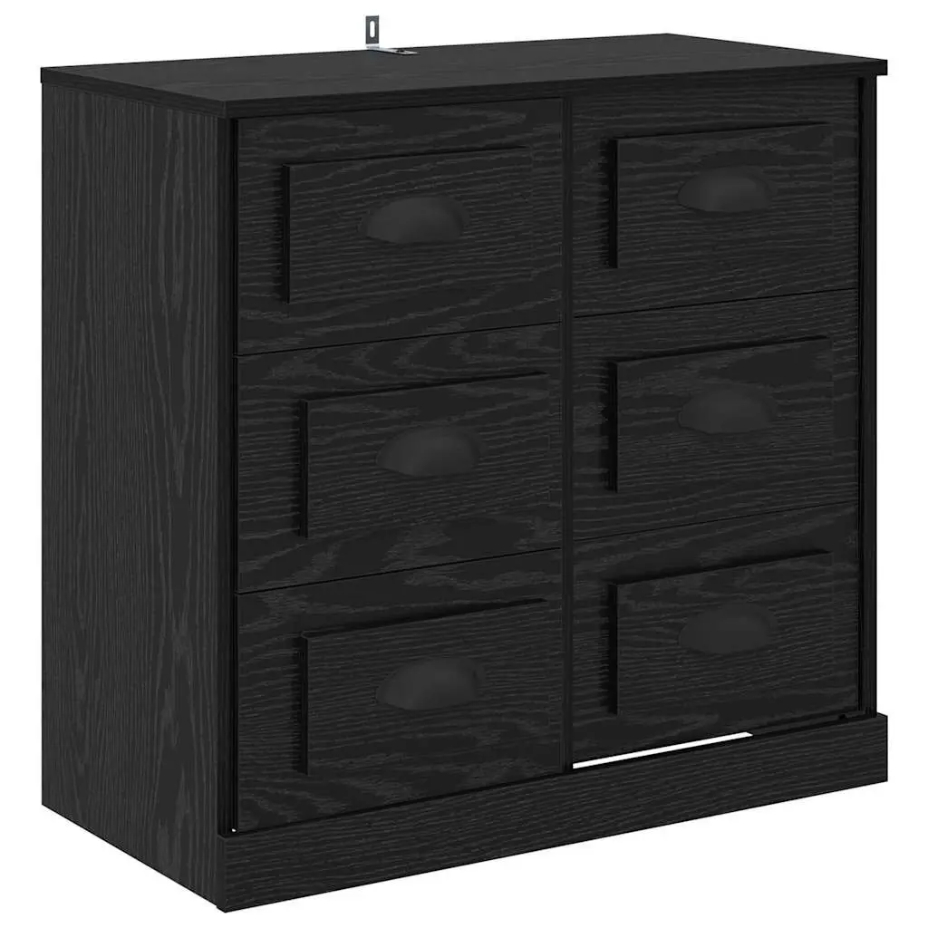 Sideboard Black Oak 70cm Storage Cabinet Living Room Dining Furniture Engineered