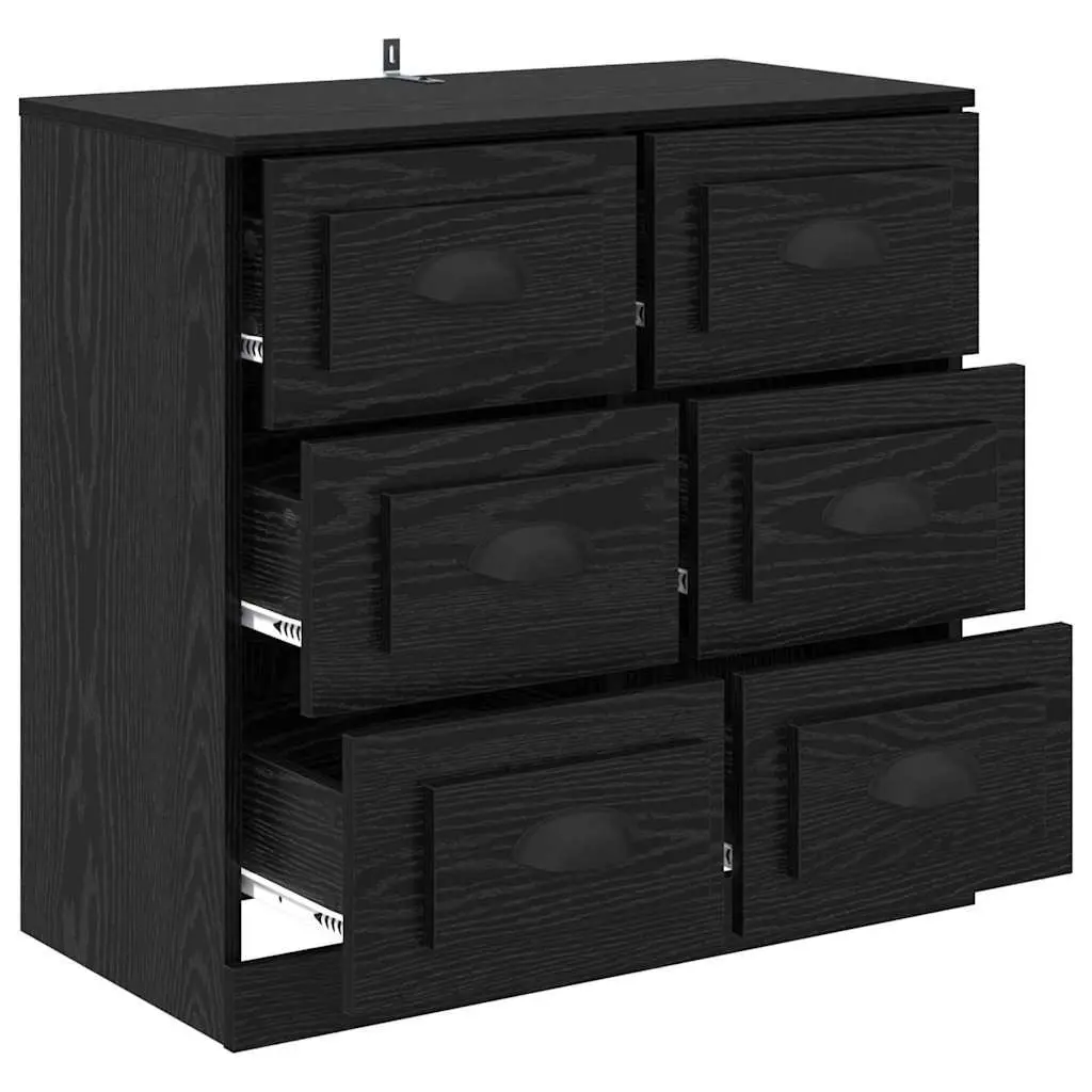 Sideboard Black Oak 70cm Storage Cabinet Living Room Dining Furniture Engineered