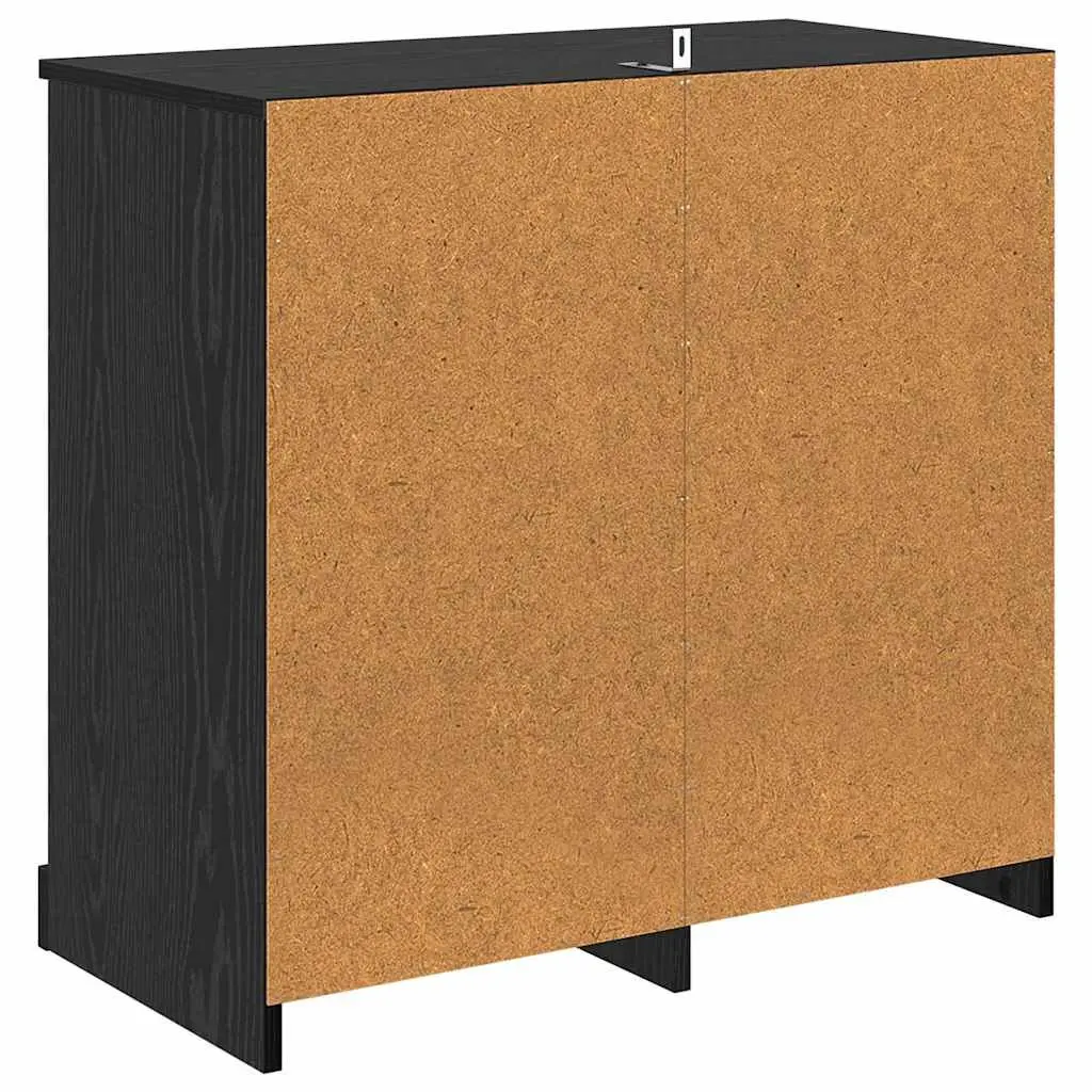 Sideboard Black Oak 70cm Storage Cabinet Living Room Dining Furniture Engineered