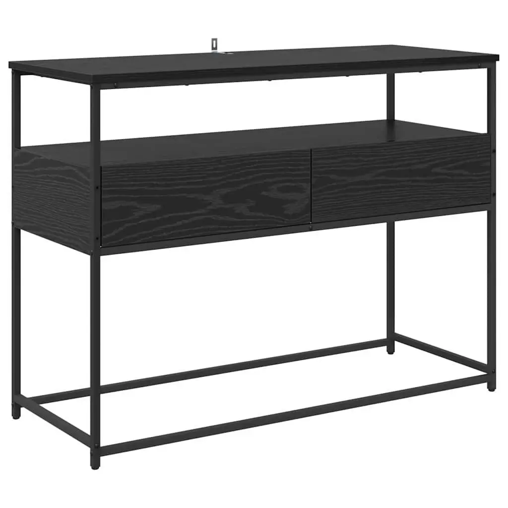 Console Table in Black Engineered Wood