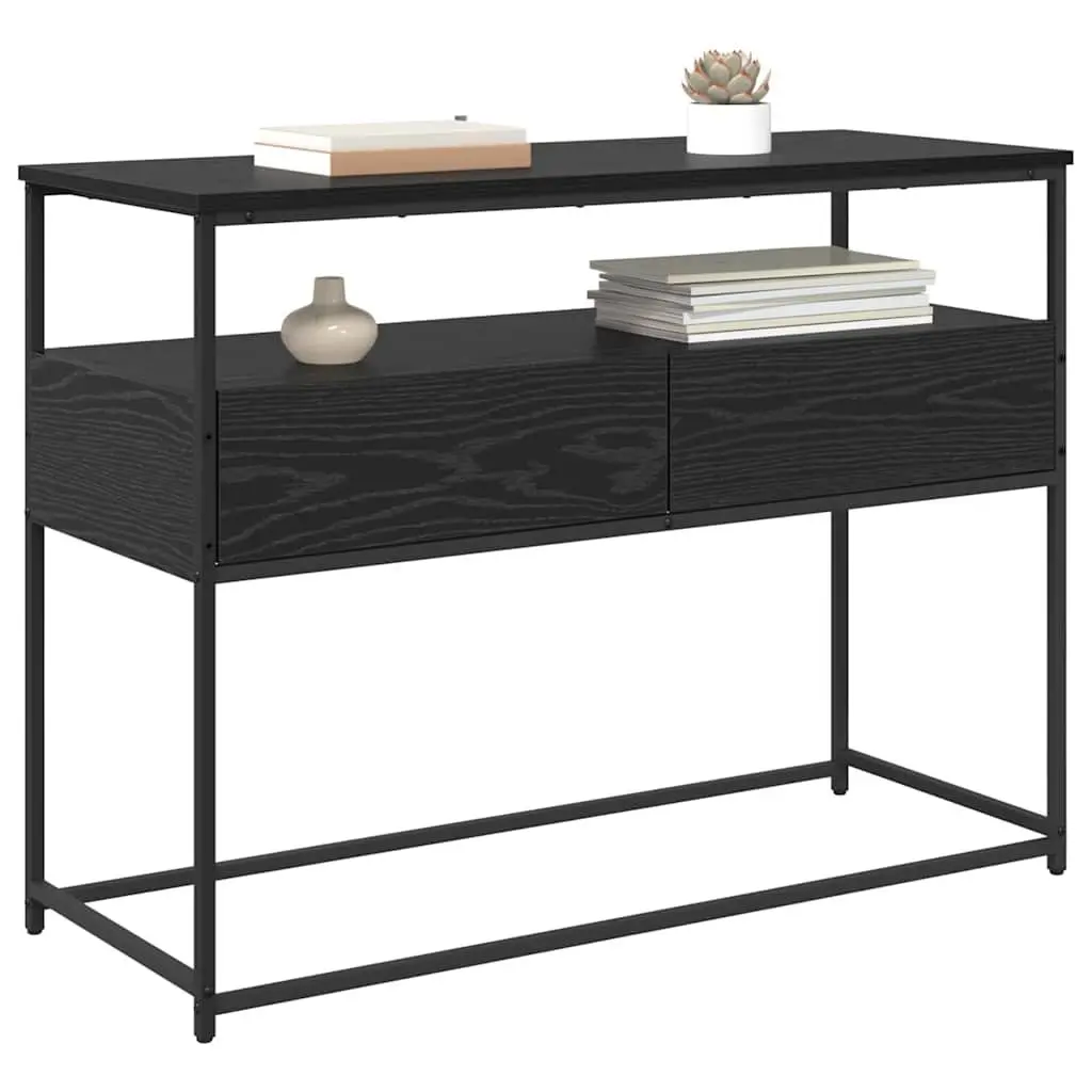 Console Table in Black Engineered Wood