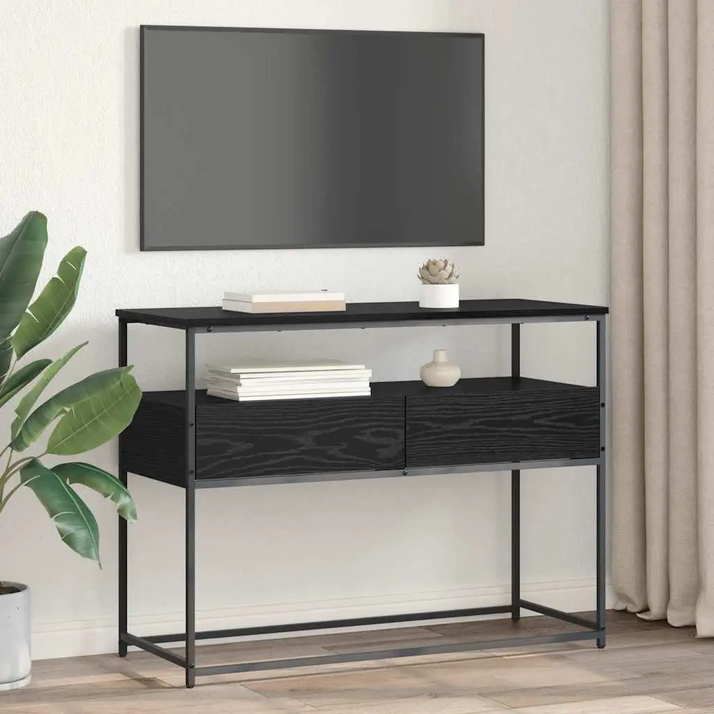 Console Table in Black Engineered Wood