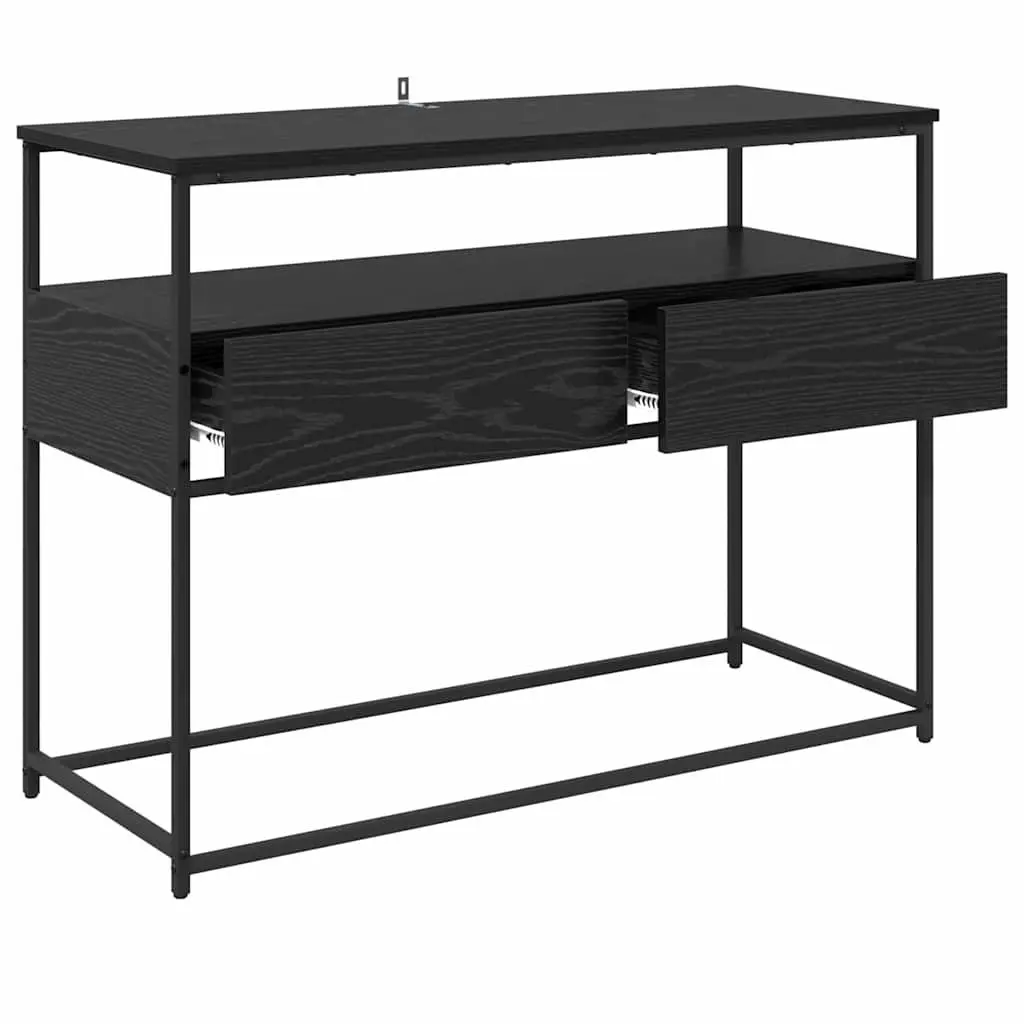 Console Table in Black Engineered Wood