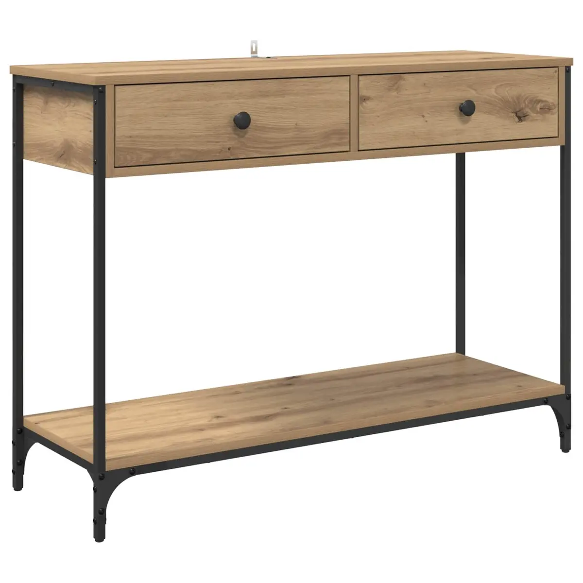 Console Table Industrial Style Storage Unit Hallway Living Room Brown