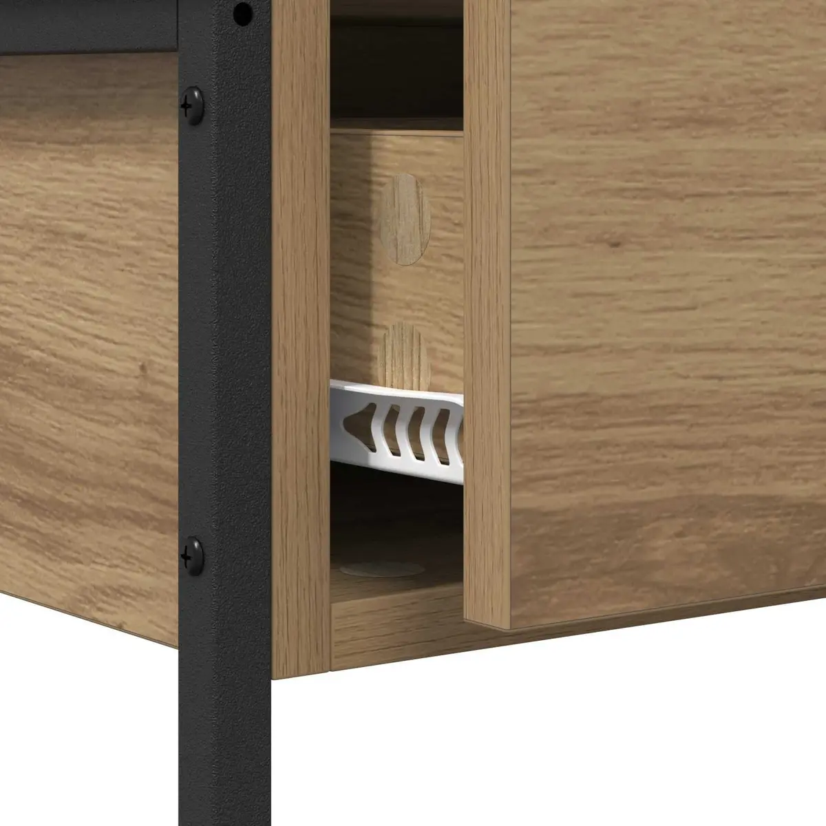 Console Table Industrial Style Storage Unit Hallway Living Room Brown