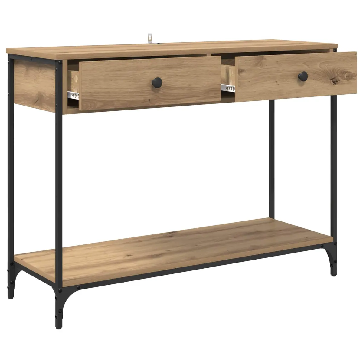 Console Table Industrial Style Storage Unit Hallway Living Room Brown