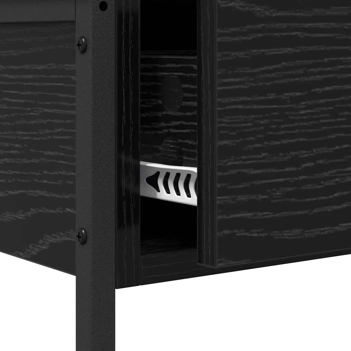 Console Table Engineered Wood Steel 100x34.5x75cm Black Oak