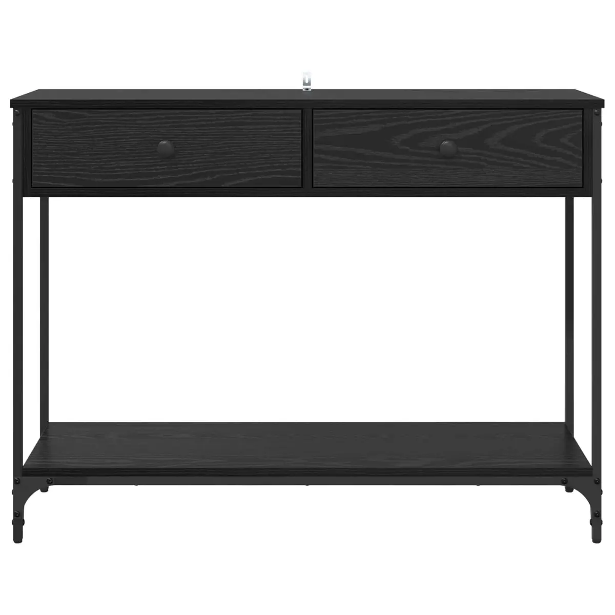 Console Table Engineered Wood Steel 100x34.5x75cm Black Oak