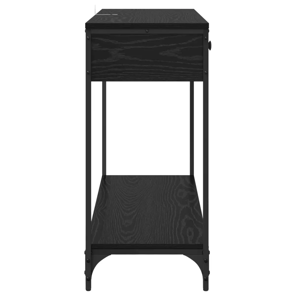 Console Table Engineered Wood Steel 100x34.5x75cm Black Oak