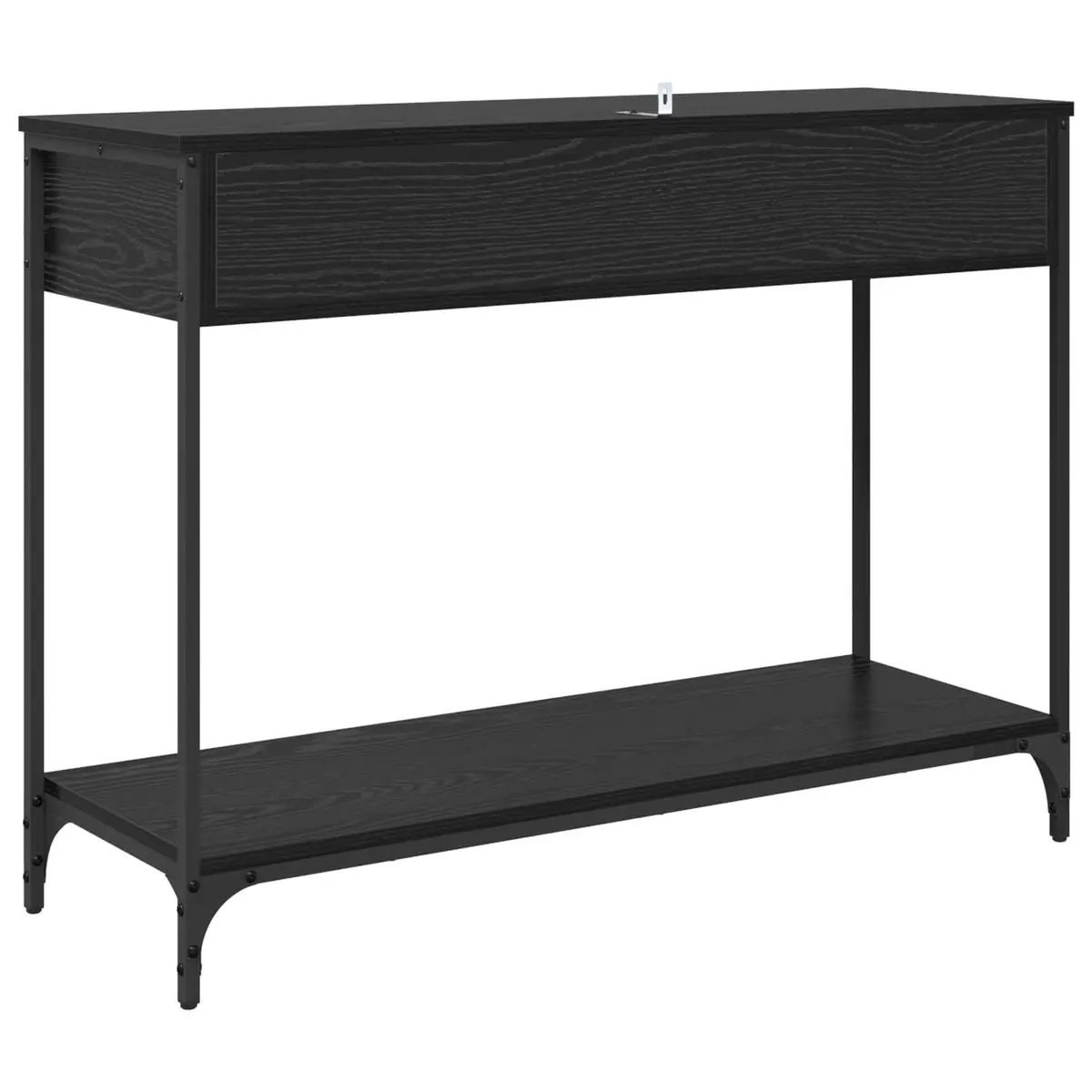 Console Table Engineered Wood Steel 100x34.5x75cm Black Oak