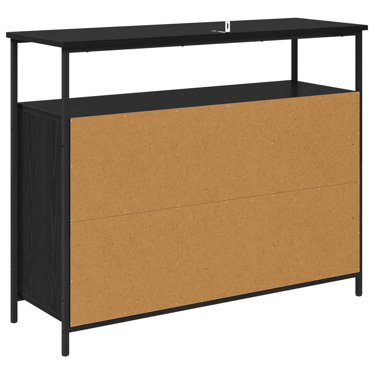 Sideboard Engineered Wood 100x35x80cm Black Oak Modern Storage Cabinet Buffet