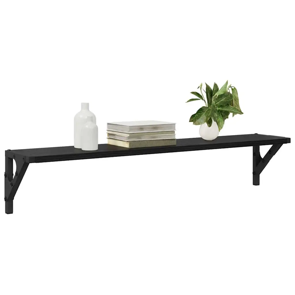 Wall Shelves Engineered Wood 80 x 15 x 15.5 cm Black 2 pcs