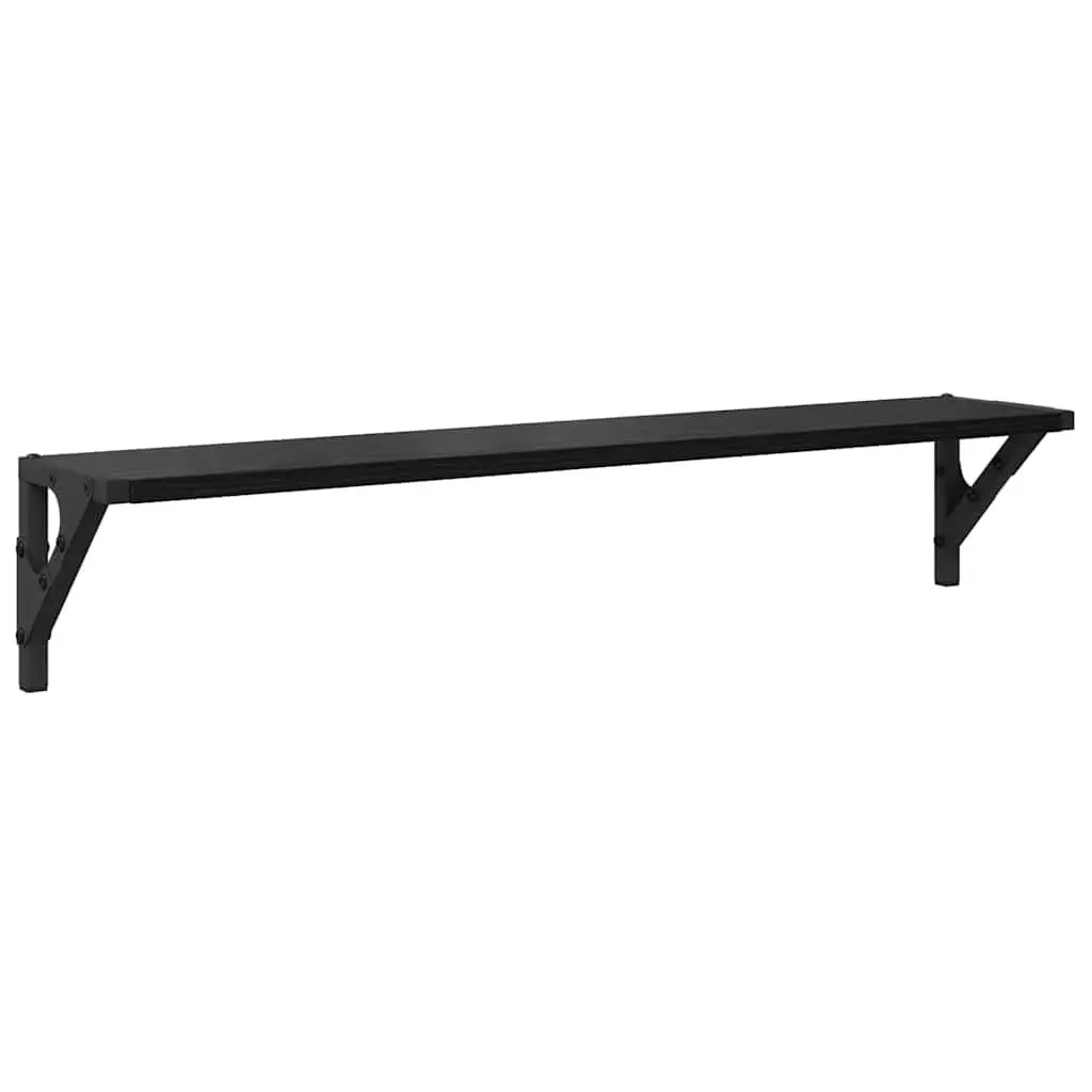 Wall Shelves Engineered Wood 80 x 15 x 15.5 cm Black 2 pcs