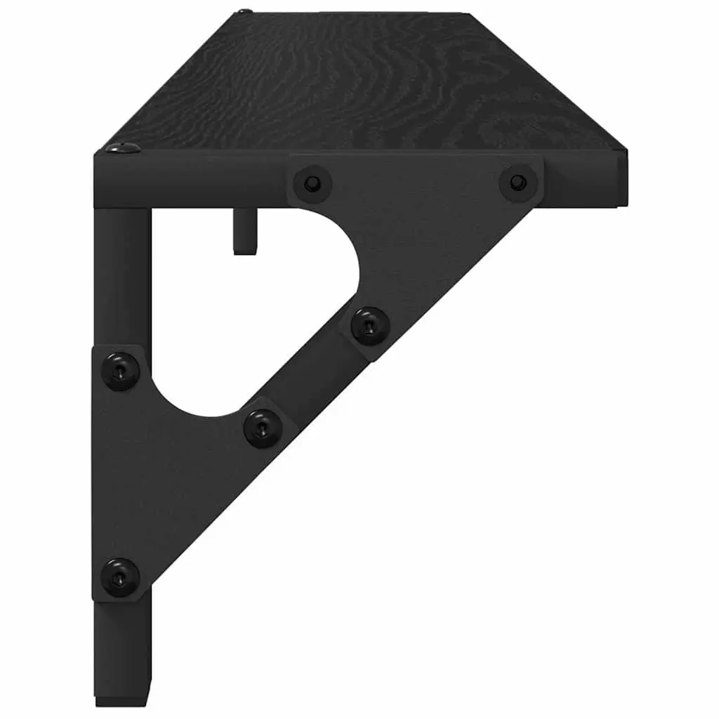 Wall Shelves Engineered Wood 80 x 15 x 15.5 cm Black 2 pcs