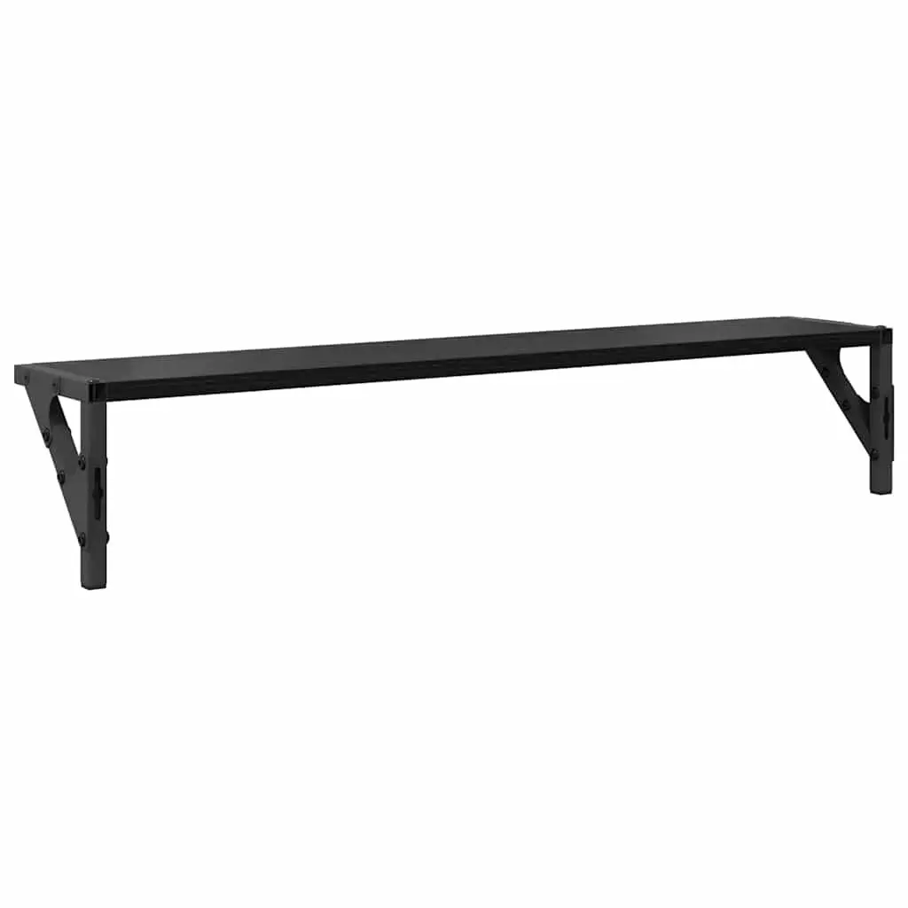 Wall Shelves Engineered Wood 80 x 15 x 15.5 cm Black 2 pcs