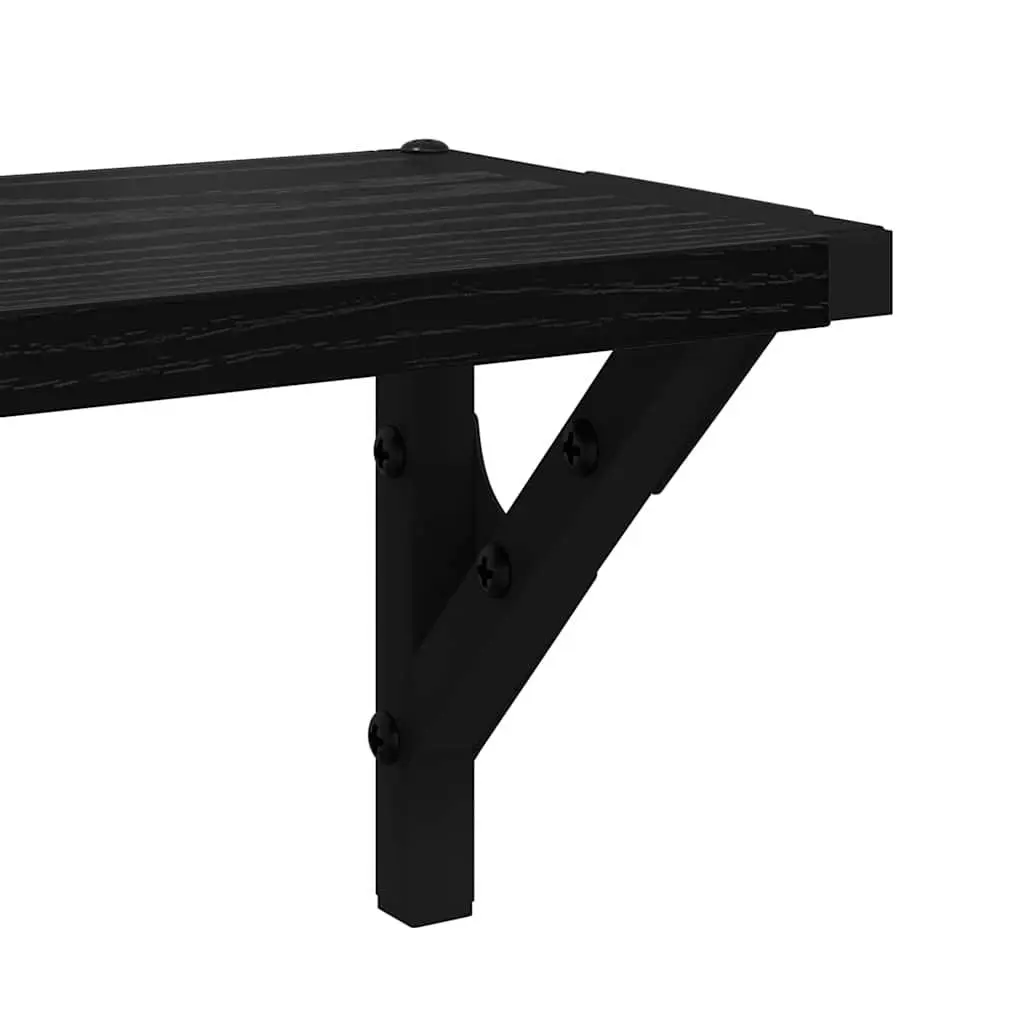 Wall Shelves Engineered Wood 80 x 15 x 15.5 cm Black 2 pcs