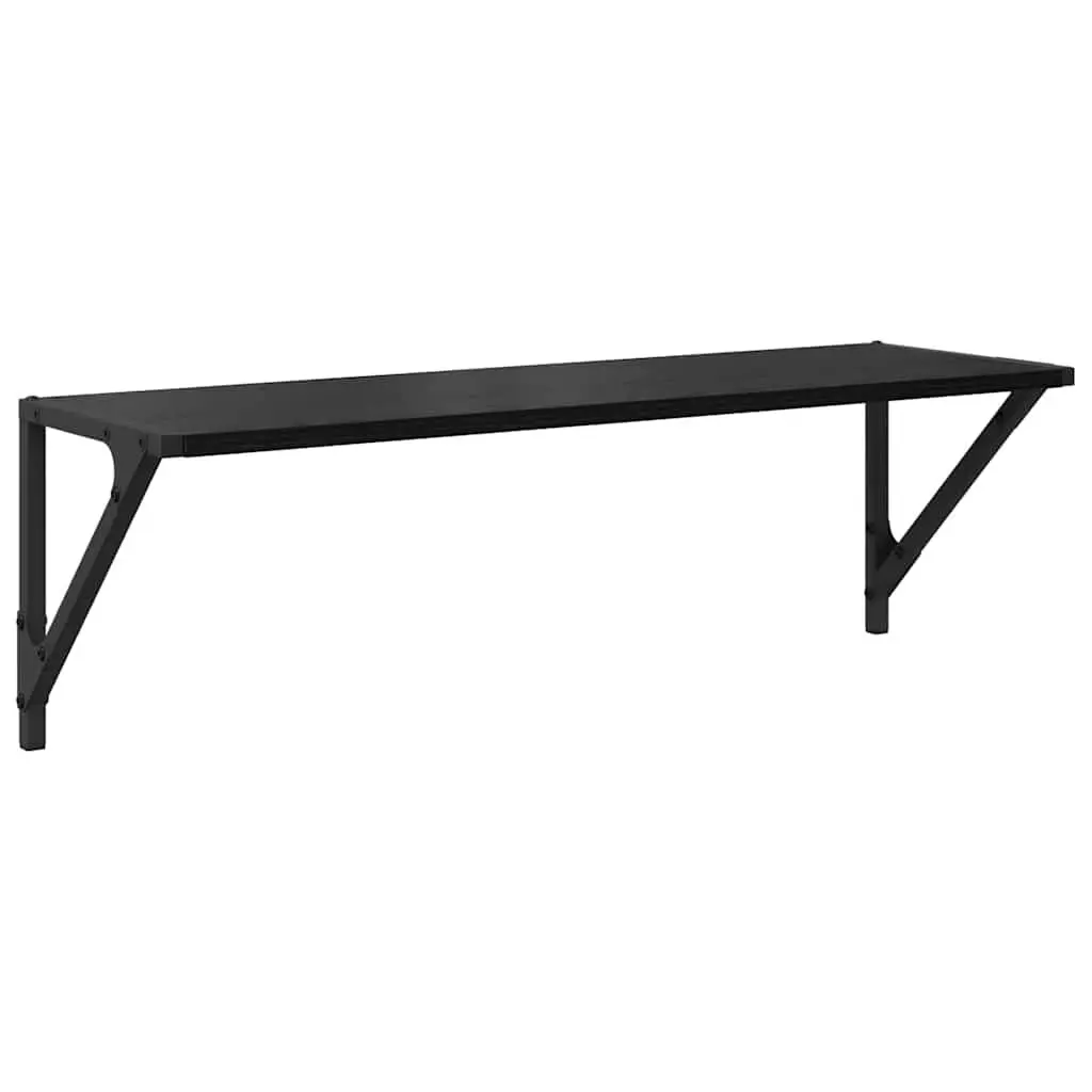 Black Wall Shelves 2 pcs, 80 x 25 x 25.5 cm